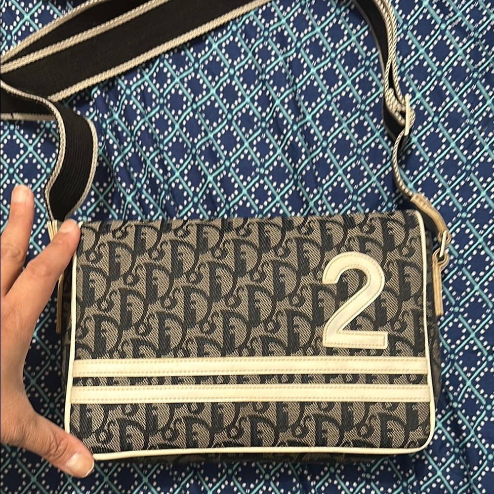 Brown and Cream Crossbody Bag